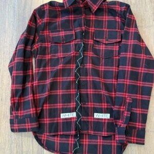 Off-White Red and Black Flannel Large